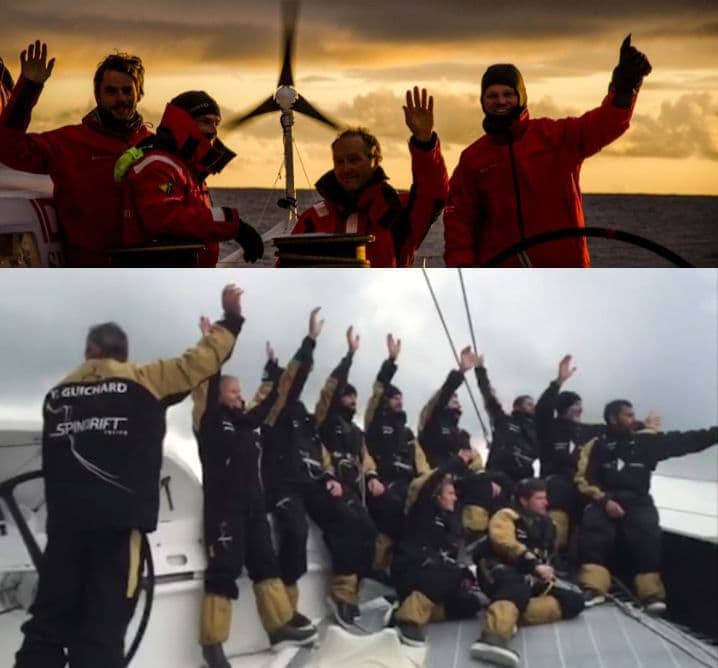 Idec ging met 7 man de wereld gerond, tegen Spindrift met 13 man en één vrouw