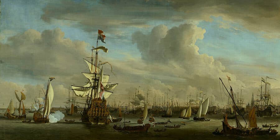 De Gouden Leeuw op het IJ voor Amsterdam - Willem van de Velde