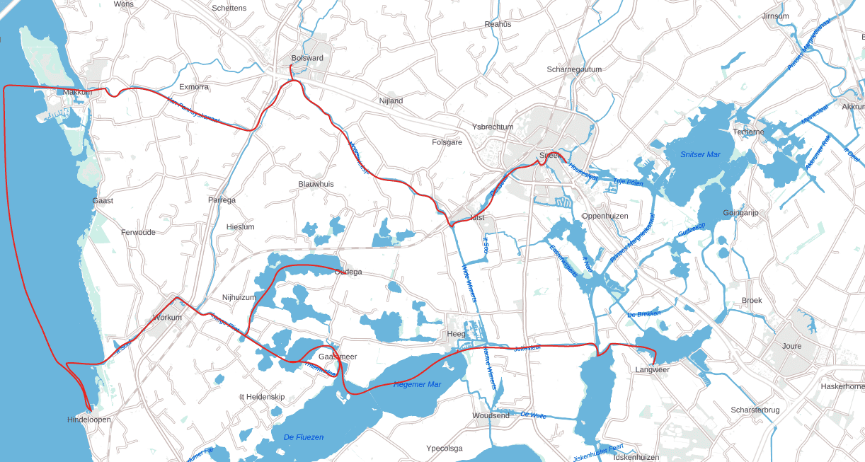 Vaarroute NO Friesland