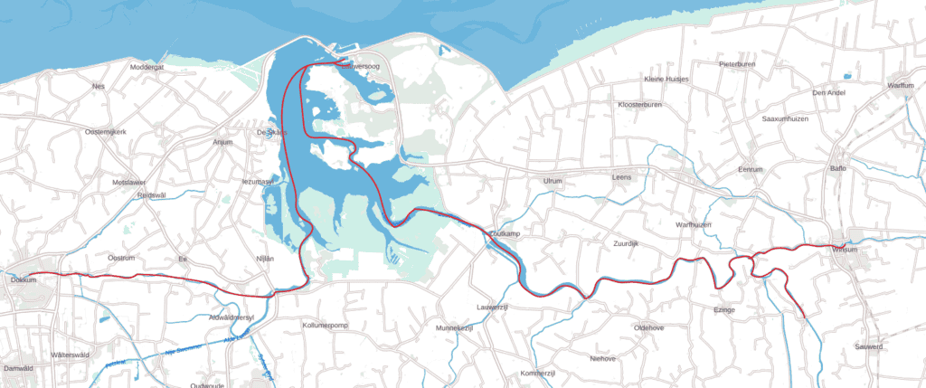 Vaarroute Dokkum Winsum