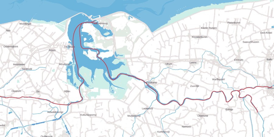 Vaarroute Dokkum Winsum